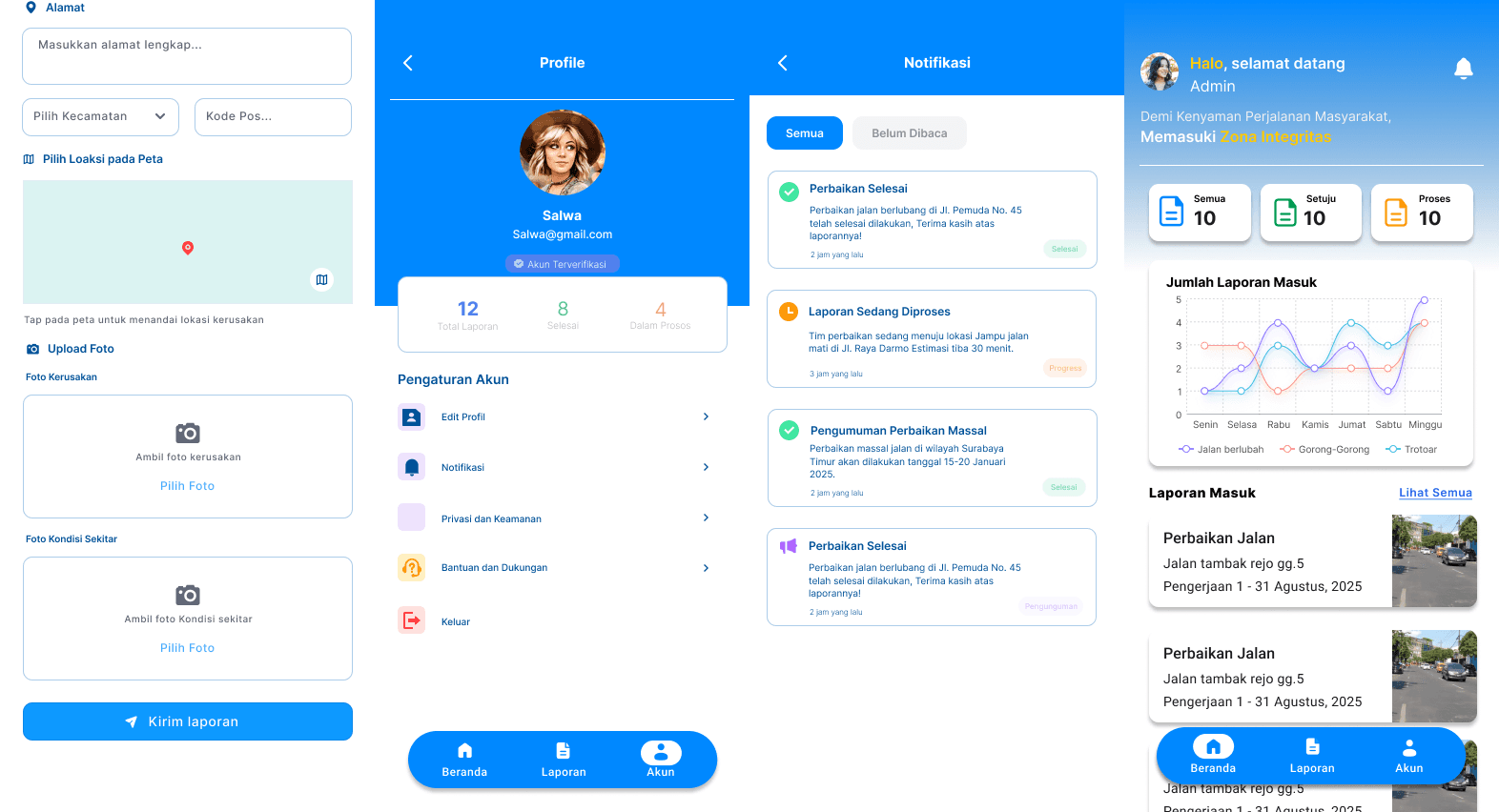Streetware app screenshot of reporting feature