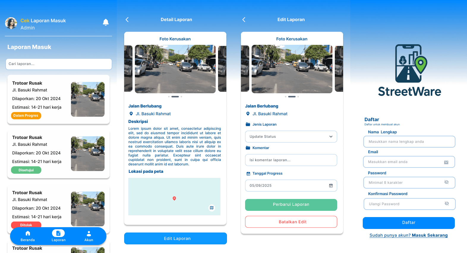 Streetware app architecture diagram